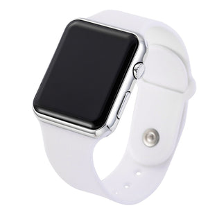 unisex  casual sports led digital watch with silicone band