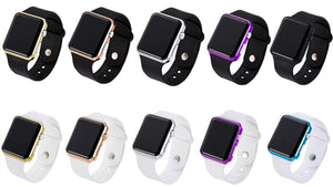 unisex  casual sports led digital watch with silicone band