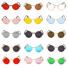 Load image into Gallery viewer, Peekaboo vintage retro mirror sunglasses gold and black sun glasses vintage round circle