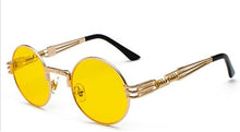 Load image into Gallery viewer, Peekaboo vintage retro mirror sunglasses gold and black sun glasses vintage round circle