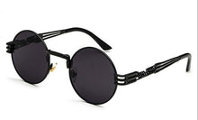Load image into Gallery viewer, Peekaboo vintage retro mirror sunglasses gold and black sun glasses vintage round circle
