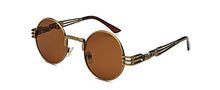 Load image into Gallery viewer, Peekaboo vintage retro mirror sunglasses gold and black sun glasses vintage round circle