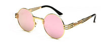 Load image into Gallery viewer, Peekaboo vintage retro mirror sunglasses gold and black sun glasses vintage round circle