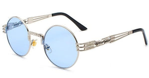 Peekaboo vintage retro mirror sunglasses gold and black sun glasses vintage round circle