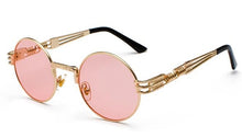 Load image into Gallery viewer, Peekaboo vintage retro mirror sunglasses gold and black sun glasses vintage round circle