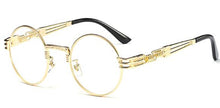 Load image into Gallery viewer, Peekaboo vintage retro mirror sunglasses gold and black sun glasses vintage round circle