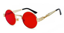 Load image into Gallery viewer, Peekaboo vintage retro mirror sunglasses gold and black sun glasses vintage round circle