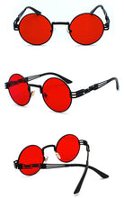 Load image into Gallery viewer, Peekaboo vintage retro mirror sunglasses gold and black sun glasses vintage round circle