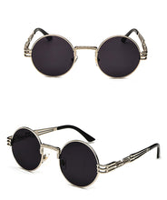 Load image into Gallery viewer, Peekaboo vintage retro mirror sunglasses gold and black sun glasses vintage round circle