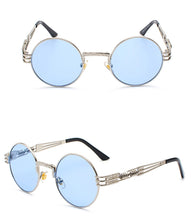Load image into Gallery viewer, Peekaboo vintage retro mirror sunglasses gold and black sun glasses vintage round circle