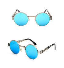Load image into Gallery viewer, Peekaboo vintage retro mirror sunglasses gold and black sun glasses vintage round circle