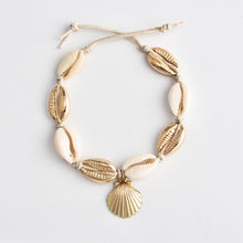 Load image into Gallery viewer, Vintage  Gold /silver shells, sequins and  beads anklet