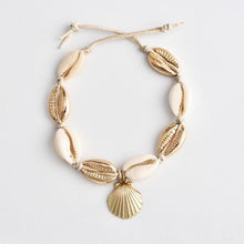 Load image into Gallery viewer, Vintage  Gold /silver shells, sequins and  beads anklet