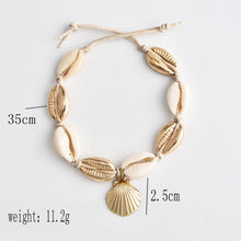Load image into Gallery viewer, Vintage  Gold /silver shells, sequins and  beads anklet
