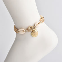 Load image into Gallery viewer, Vintage  Gold /silver shells, sequins and  beads anklet