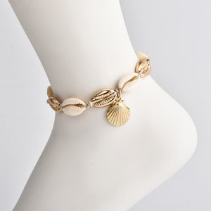 Vintage  Gold /silver shells, sequins and  beads anklet