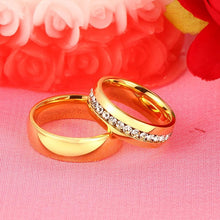 Load image into Gallery viewer, Gold-color Wedding/engagement stainless steel Bands