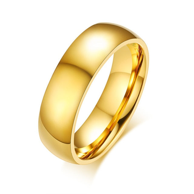 Gold-color Wedding/engagement stainless steel Bands