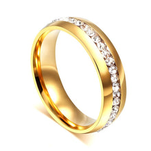 Load image into Gallery viewer, Gold-color Wedding/engagement stainless steel Bands