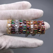 Load image into Gallery viewer, Thin Baguette handmade rainbow trapezoid ring