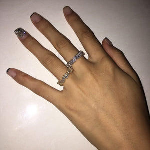 Thin Baguette handmade rainbow trapezoid ring