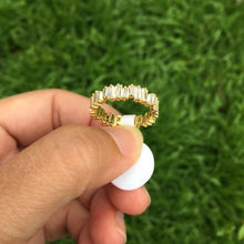 Load image into Gallery viewer, Thin Baguette handmade rainbow trapezoid ring