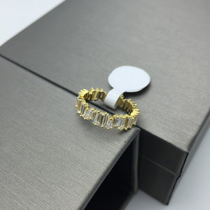 Thin Baguette handmade rainbow trapezoid ring