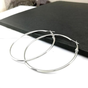 Hoop Earrings Big Smooth Circle Earrings