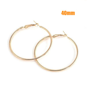 Hoop Earrings Big Smooth Circle Earrings