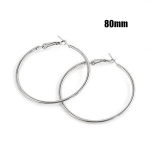 Hoop Earrings Big Smooth Circle Earrings