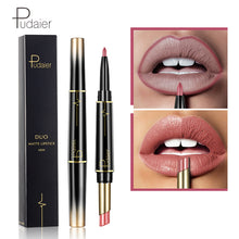Load image into Gallery viewer, Double-end Matte Lip Lipstick Pencils Lip Liner Pen Waterproof Easy to Wear Nude Velvet Matte Lip Stick