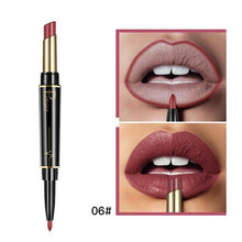 Load image into Gallery viewer, Double-end Matte Lip Lipstick Pencils Lip Liner Pen Waterproof Easy to Wear Nude Velvet Matte Lip Stick