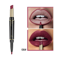 Load image into Gallery viewer, Double-end Matte Lip Lipstick Pencils Lip Liner Pen Waterproof Easy to Wear Nude Velvet Matte Lip Stick