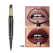 Load image into Gallery viewer, Double-end Matte Lip Lipstick Pencils Lip Liner Pen Waterproof Easy to Wear Nude Velvet Matte Lip Stick