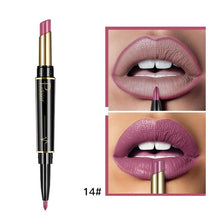 Load image into Gallery viewer, Double-end Matte Lip Lipstick Pencils Lip Liner Pen Waterproof Easy to Wear Nude Velvet Matte Lip Stick