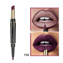 Load image into Gallery viewer, Double-end Matte Lip Lipstick Pencils Lip Liner Pen Waterproof Easy to Wear Nude Velvet Matte Lip Stick