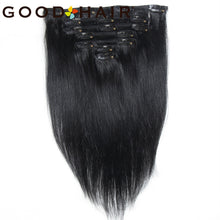 Load image into Gallery viewer, Brazilian Remy Straight Clip in Human Hair Ext14&quot;18&quot; Full Head Salon Style Hair Extension Natural Black  Beautiful Hair