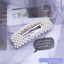 Load image into Gallery viewer, Woman elegant geometric pearl hairpins and hair clips