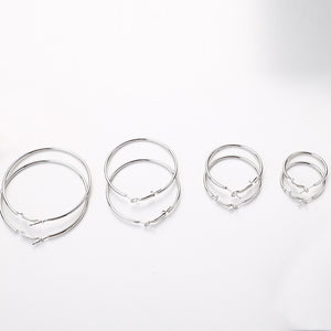 Hoop Earrings Big Smooth Circle Earrings