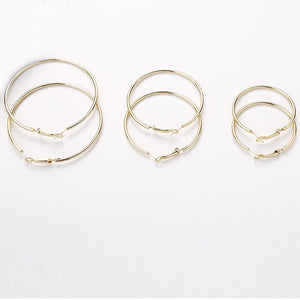 Hoop Earrings Big Smooth Circle Earrings