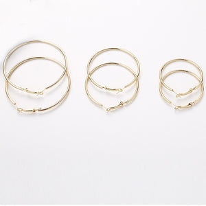 Hoop Earrings Big Smooth Circle Earrings