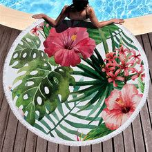 Load image into Gallery viewer, Tropical plants Microfiber Beach Towel / Tassel Blanket /Tapestry Home Decor