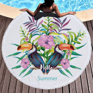 Tropical plants Microfiber Beach Towel / Tassel Blanket /Tapestry Home Decor