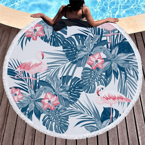 Tropical plants Microfiber Beach Towel / Tassel Blanket /Tapestry Home Decor