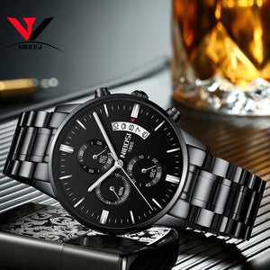 Gold Quartz mens' watches  stainless steel case
