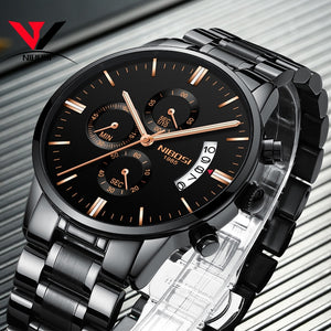 Gold Quartz mens' watches  stainless steel case