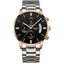Load image into Gallery viewer, Gold Quartz mens&#39; watches  stainless steel case