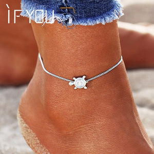 Sea Turtles and other beach motifs foot anklets