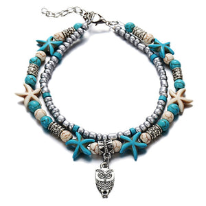 Sea Turtles and other beach motifs foot anklets