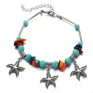 Sea Turtles and other beach motifs foot anklets